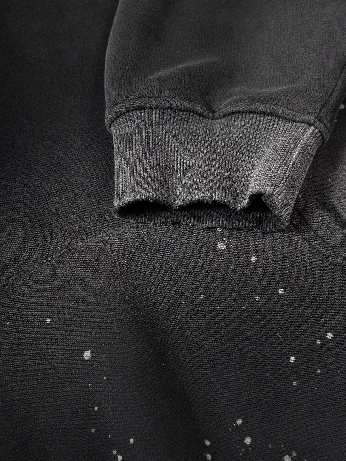 Men's Vintage Washed Frayed Fleece Hoodie