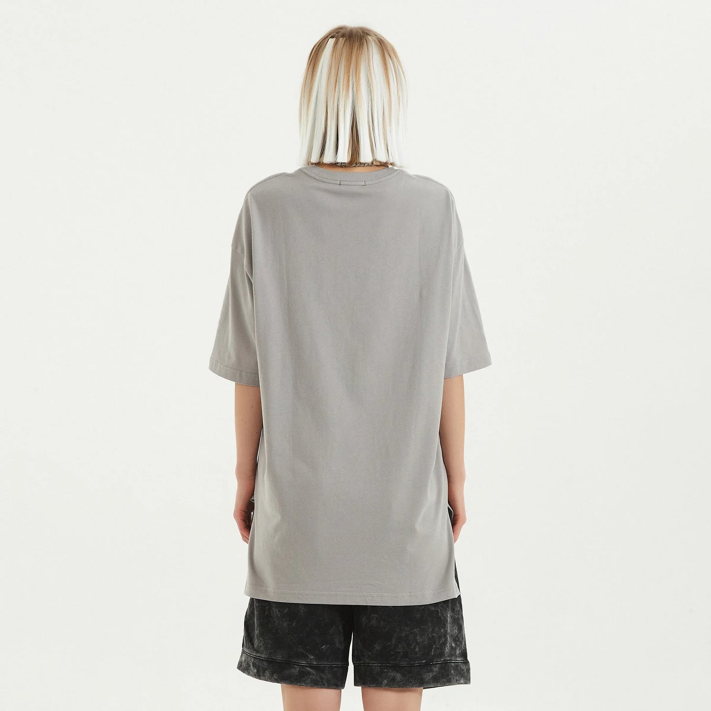 Women's Drop Shoulder Tee - Oversized High-Low Hem Cotton Shirt - TeeVoke