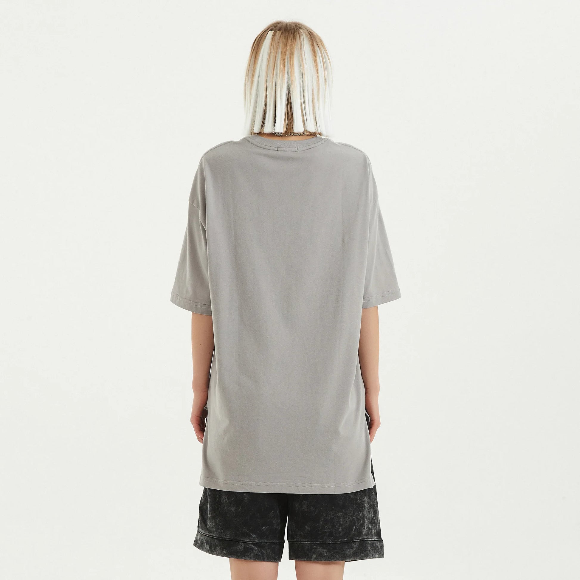Women's Drop Shoulder Tee - Oversized High-Low Hem Cotton Shirt - TeeVoke