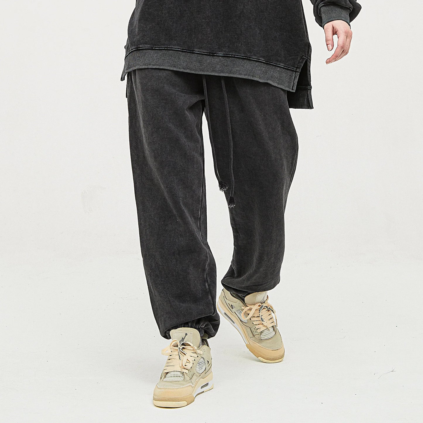Super Heavyweight Washed Baggy Sweatpants - Vintage Cotton Joggers - TeeVoke