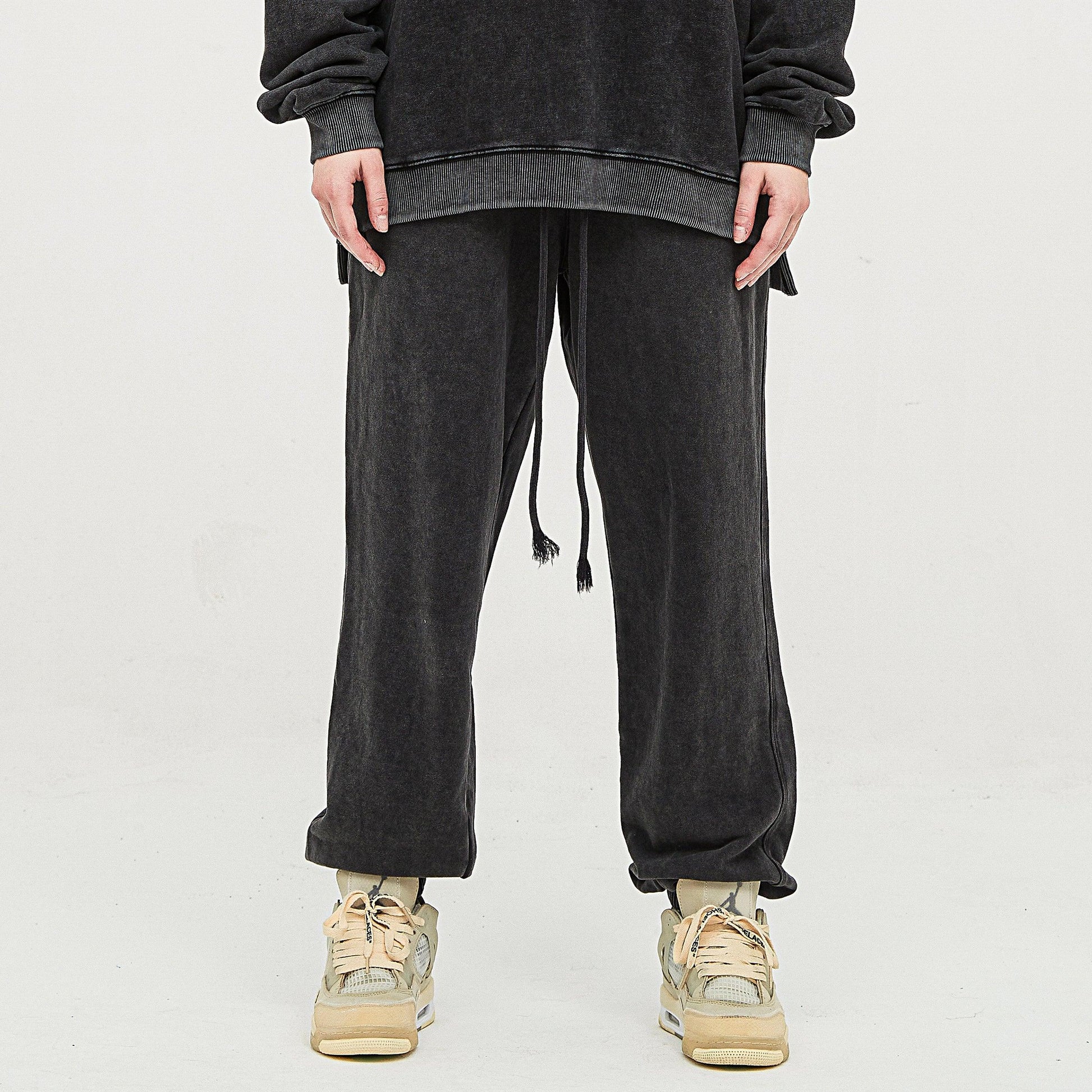 Super Heavyweight Washed Baggy Sweatpants - Vintage Cotton Joggers - TeeVoke