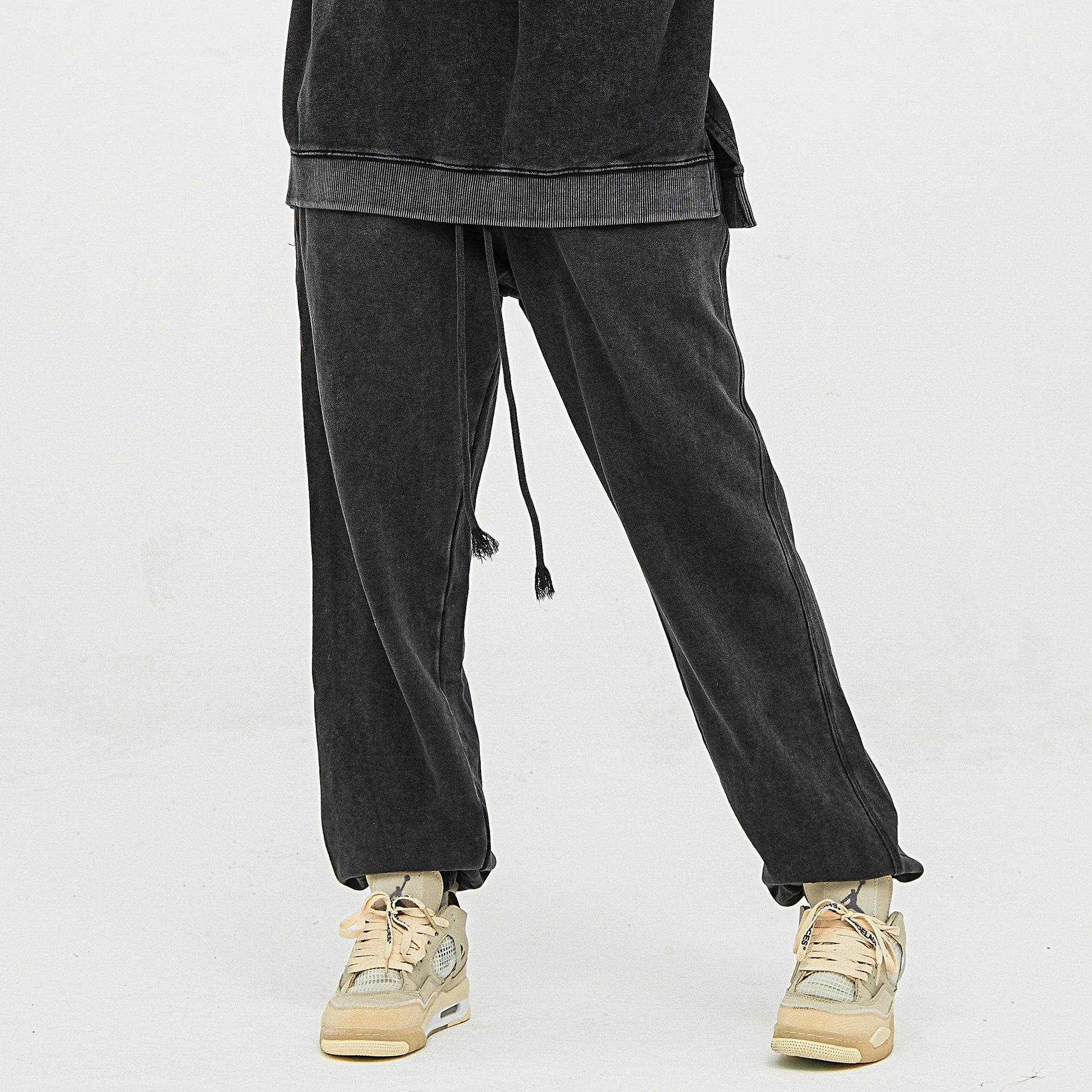 Super Heavyweight Washed Baggy Sweatpants - Vintage Cotton Joggers - TeeVoke