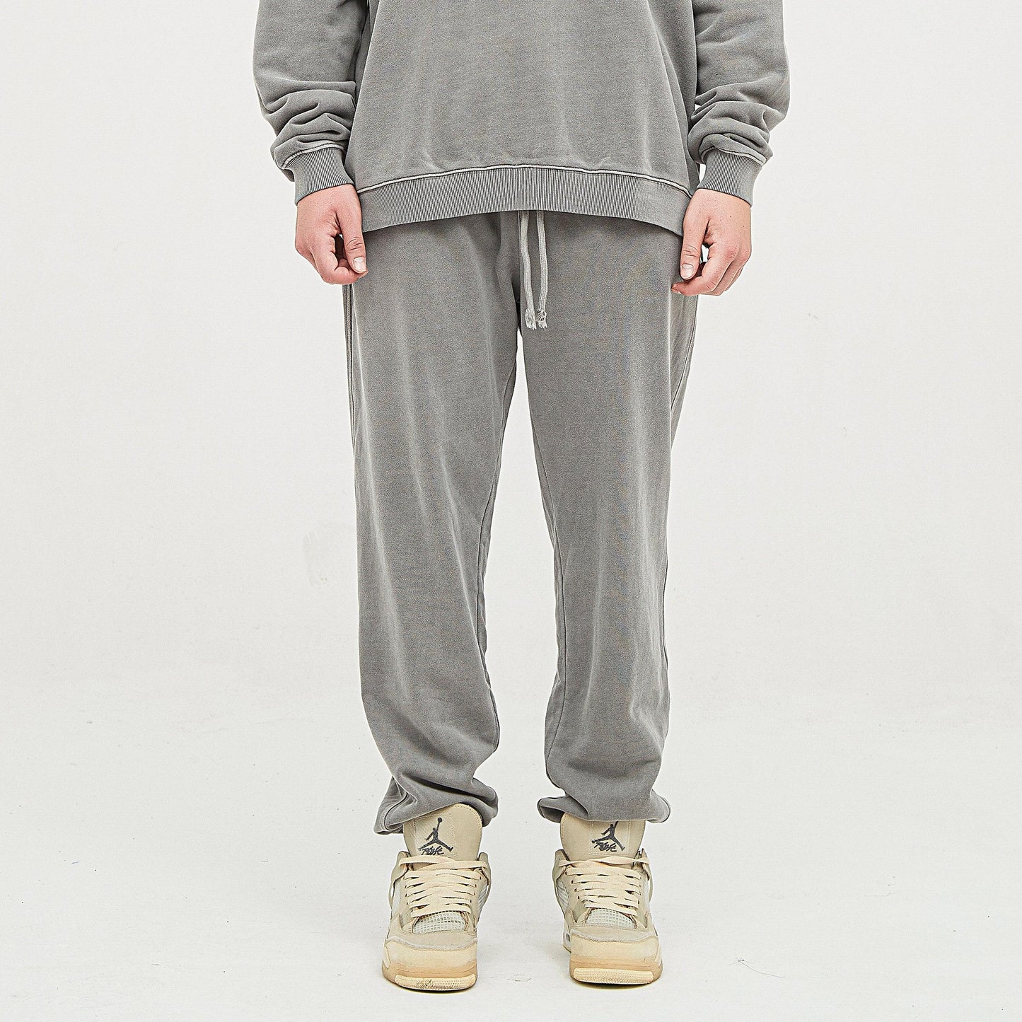Men's Super Heavyweight Washed Baggy Sweatpants - Vintage Cotton Pants - TeeVoke