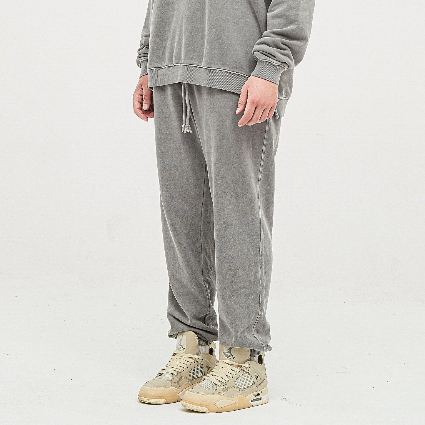 Men's Super Heavyweight Washed Baggy Sweatpants - Vintage Cotton Pants - TeeVoke