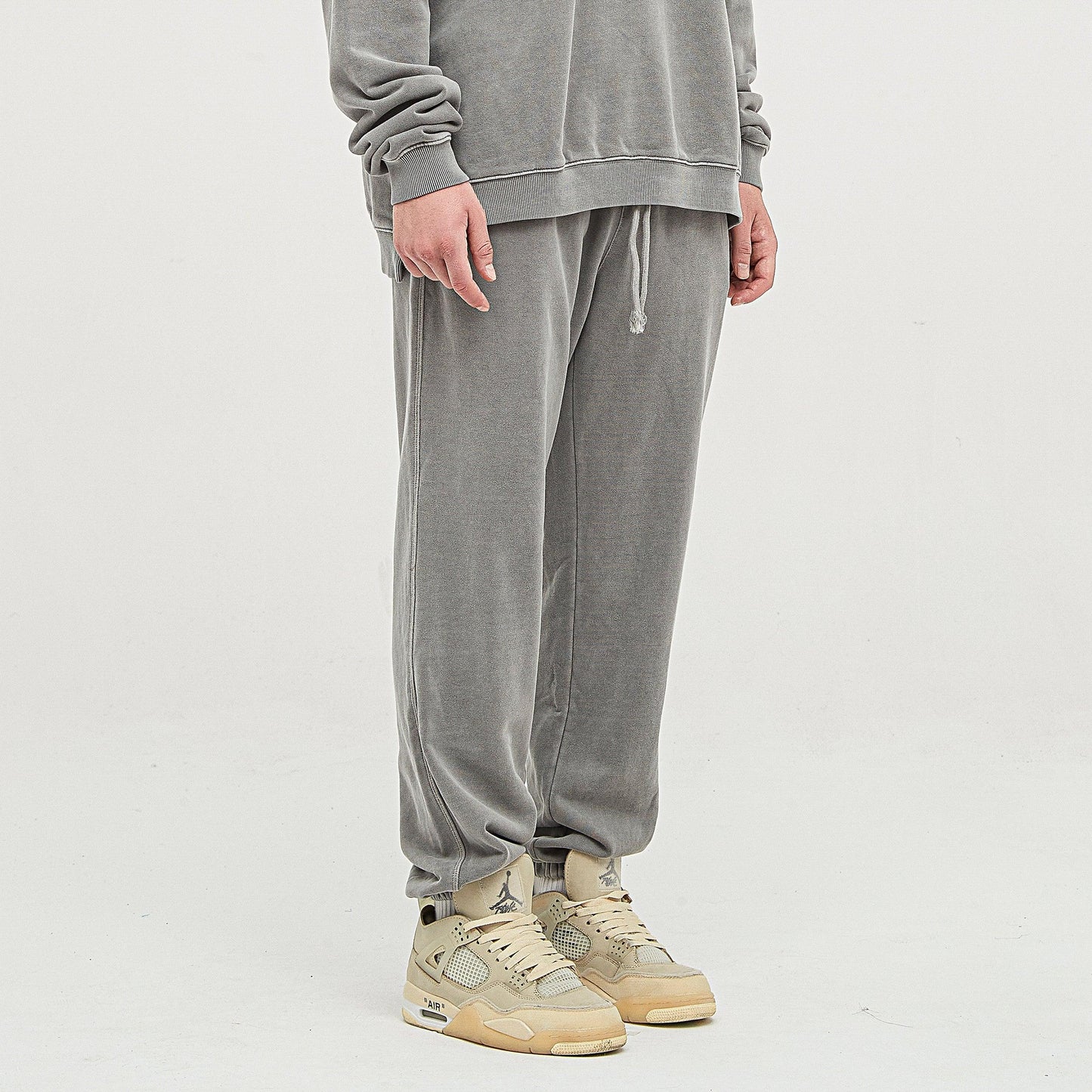 Men's Super Heavyweight Washed Baggy Sweatpants - Vintage Cotton Pants - TeeVoke