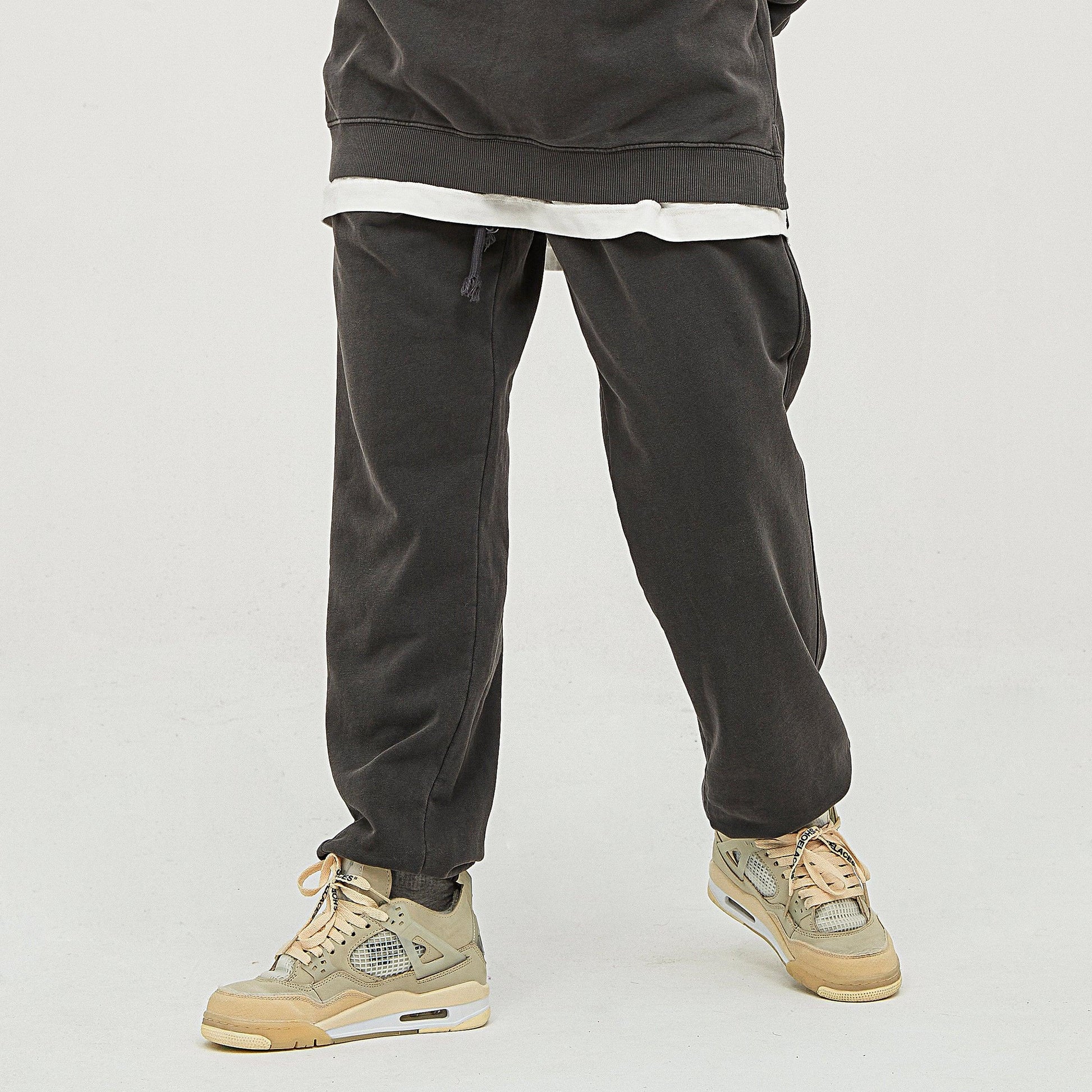 Super Heavyweight Washed Baggy Sweatpants - Vintage Cotton Joggers - TeeVoke