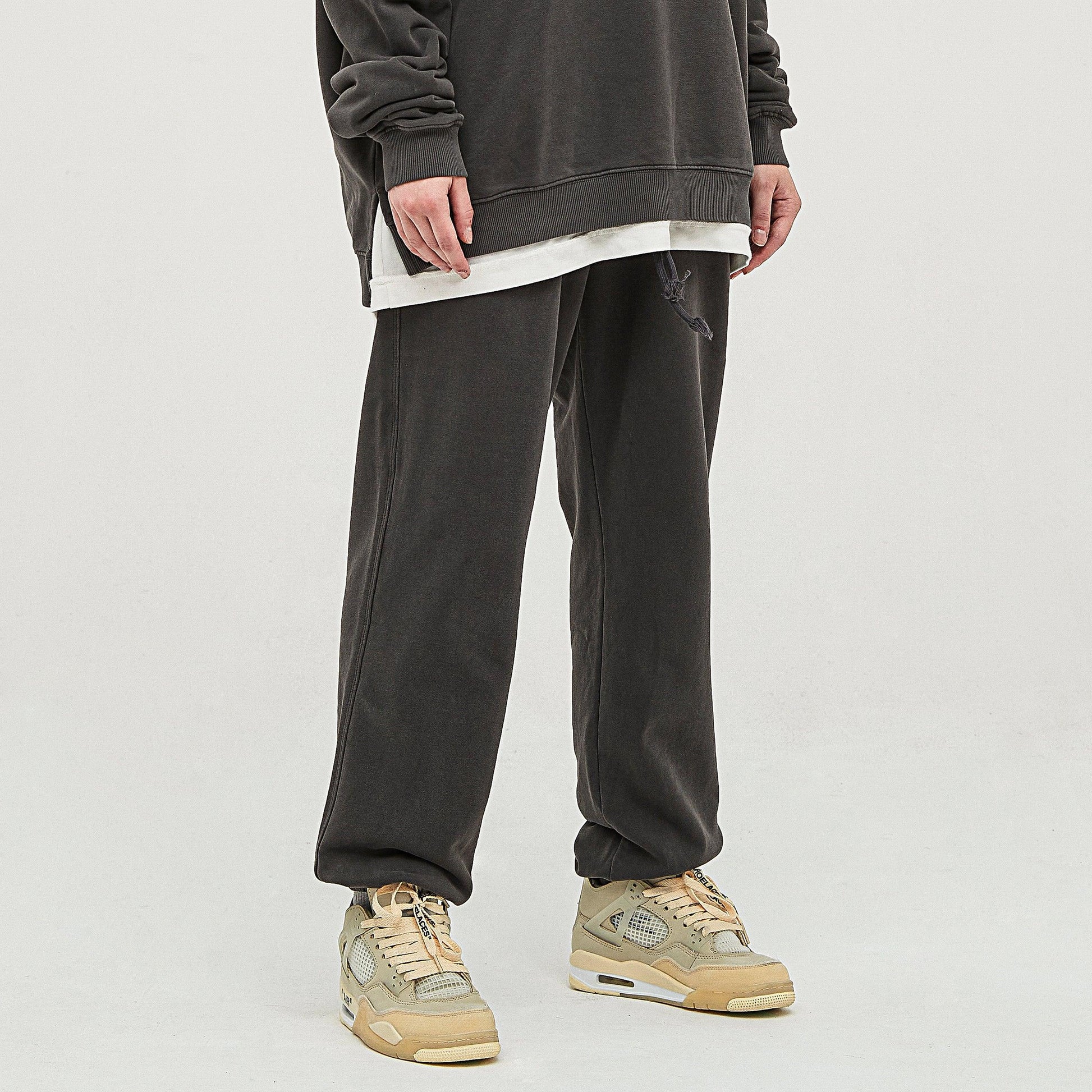 Super Heavyweight Washed Baggy Sweatpants - Vintage Cotton Joggers - TeeVoke