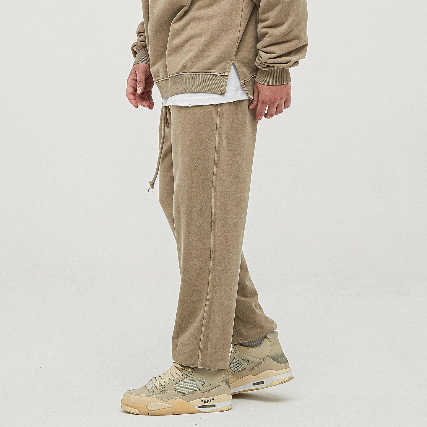 Men's Super Heavyweight Washed Baggy Sweatpants - Vintage Cotton Pants - TeeVoke