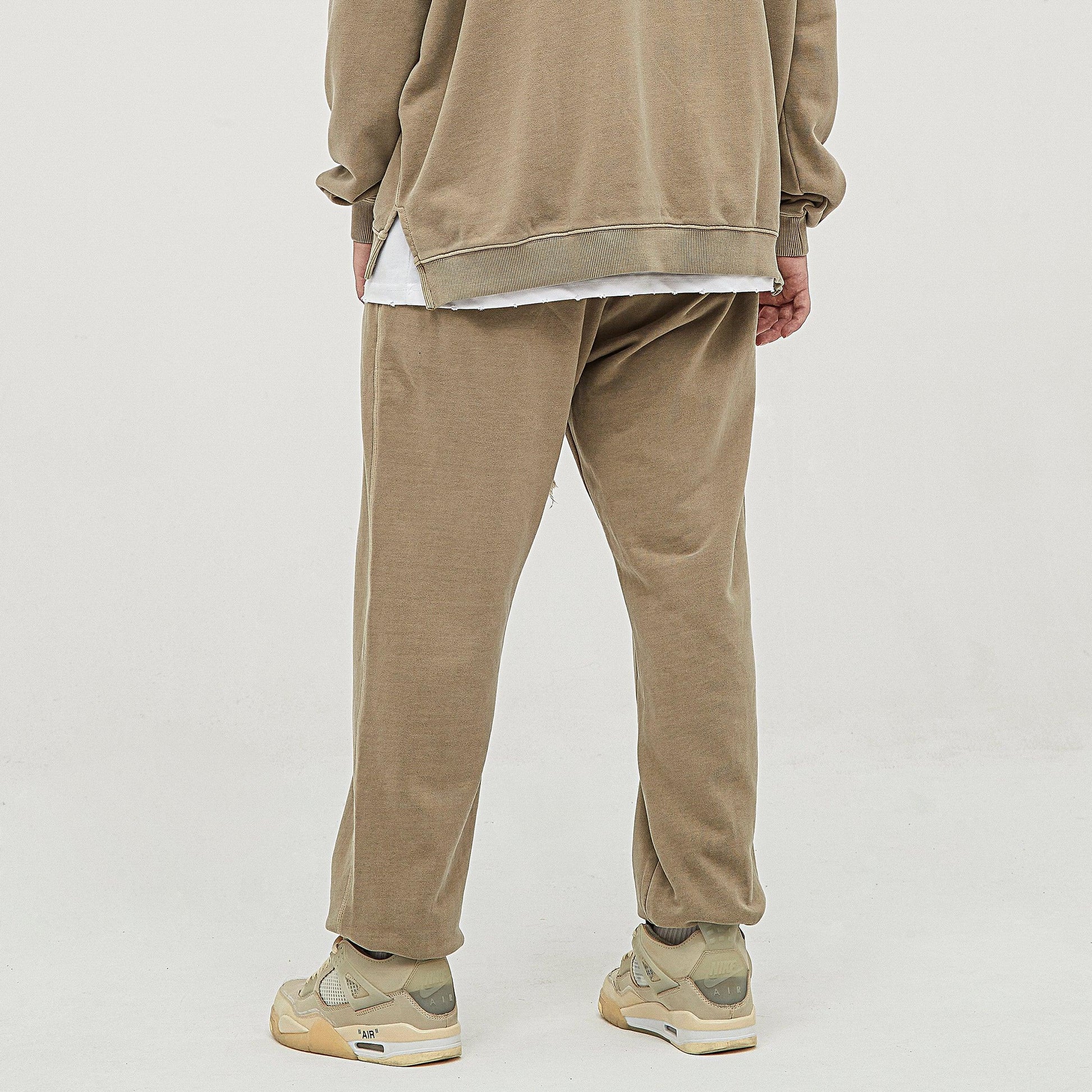 Men's Super Heavyweight Washed Baggy Sweatpants - Vintage Cotton Pants - TeeVoke