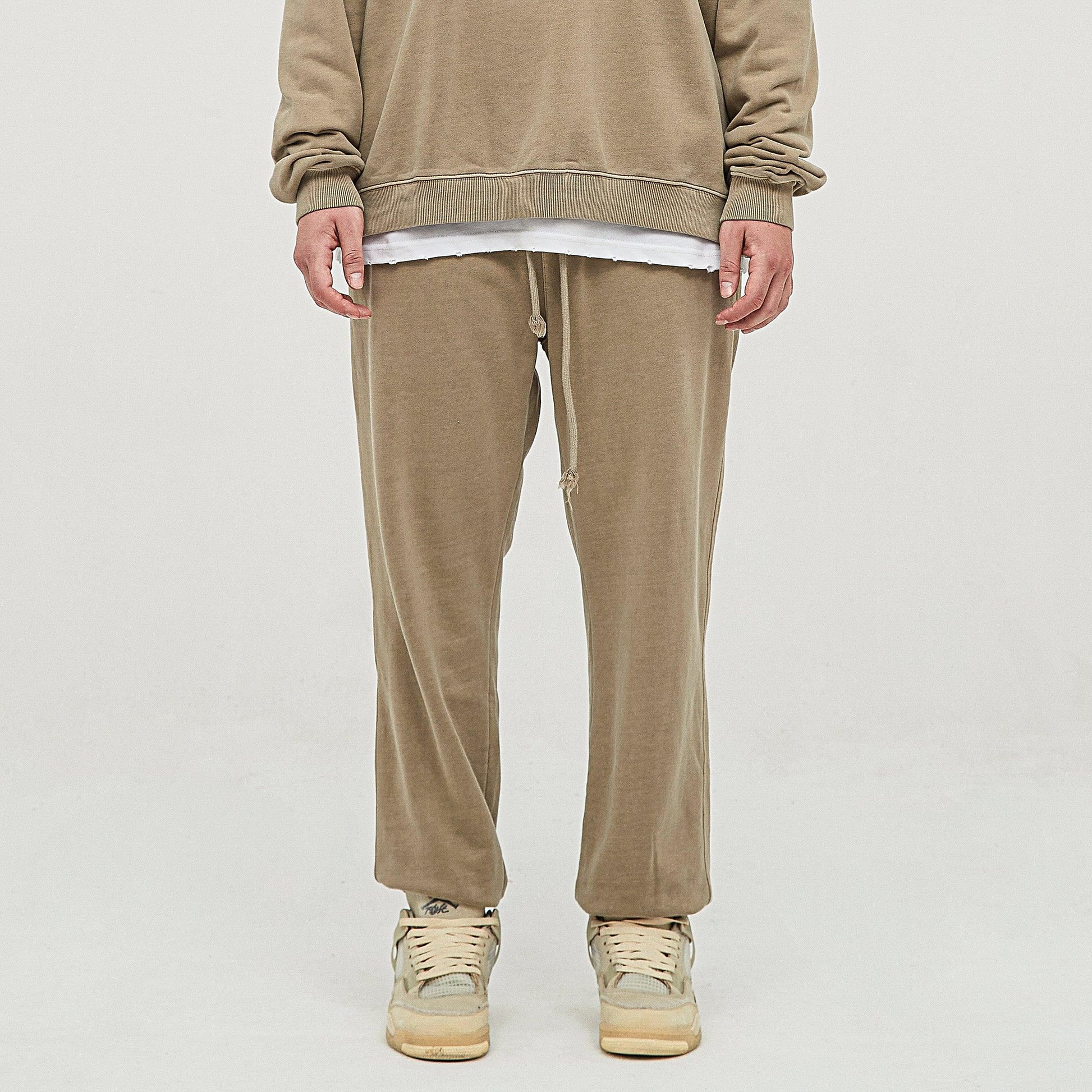 Men's Super Heavyweight Washed Baggy Sweatpants - Vintage Cotton Pants - TeeVoke
