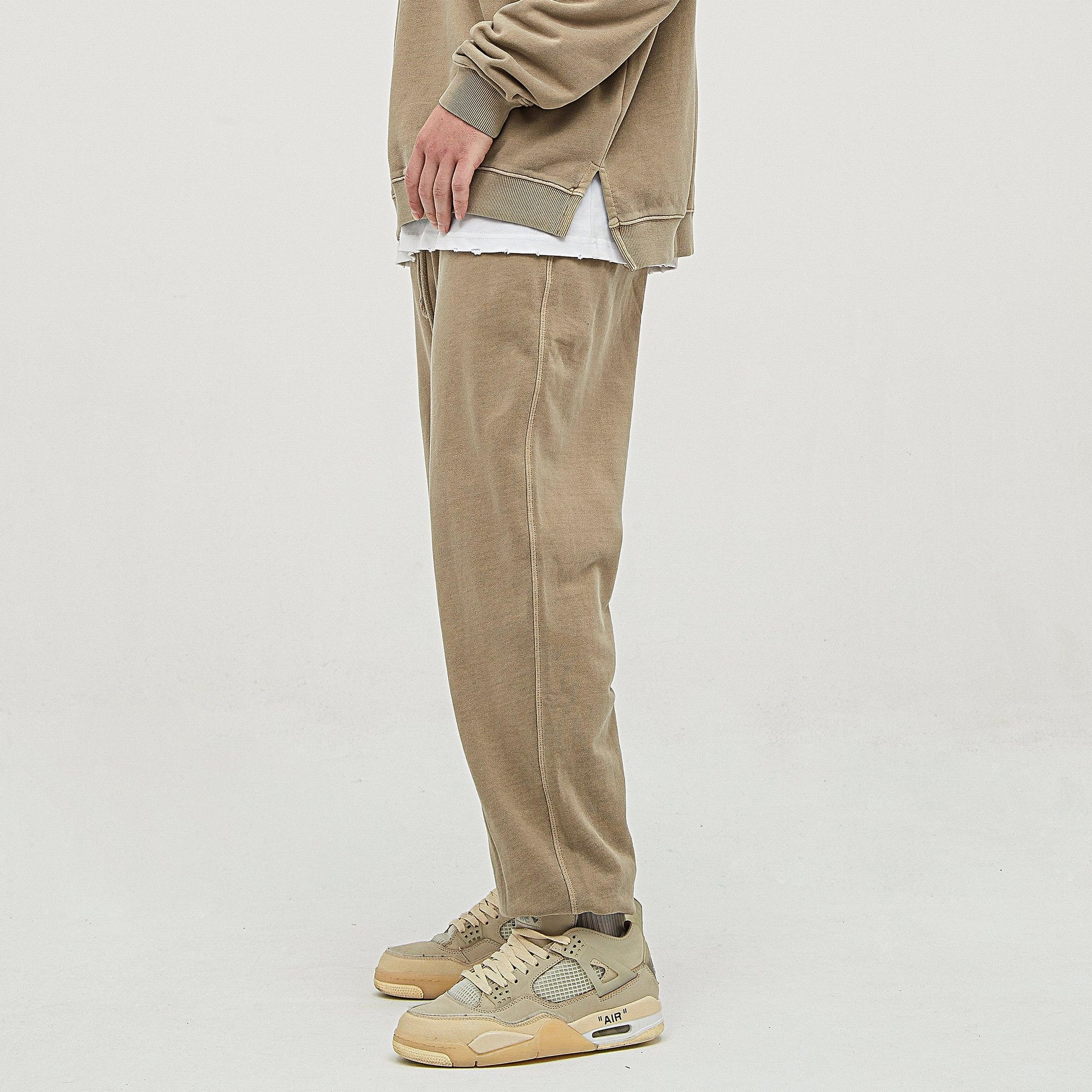 Men's Super Heavyweight Washed Baggy Sweatpants - Vintage Cotton Pants - TeeVoke