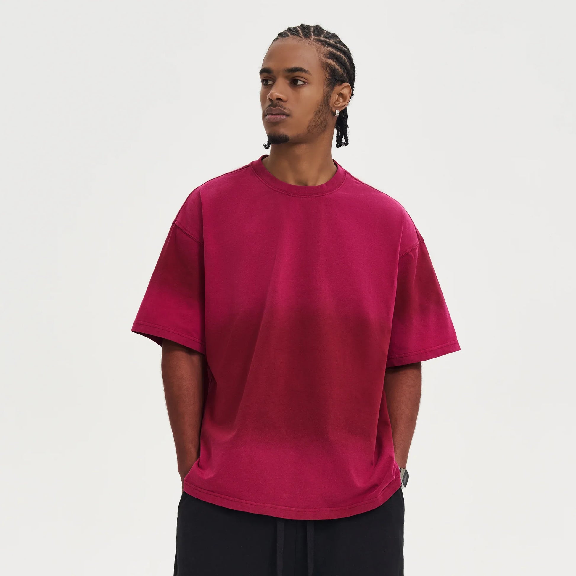 Men's Boxy Snow Wash T-Shirt - Tie-Dye Cotton Crew Neck Tee - TeeVoke