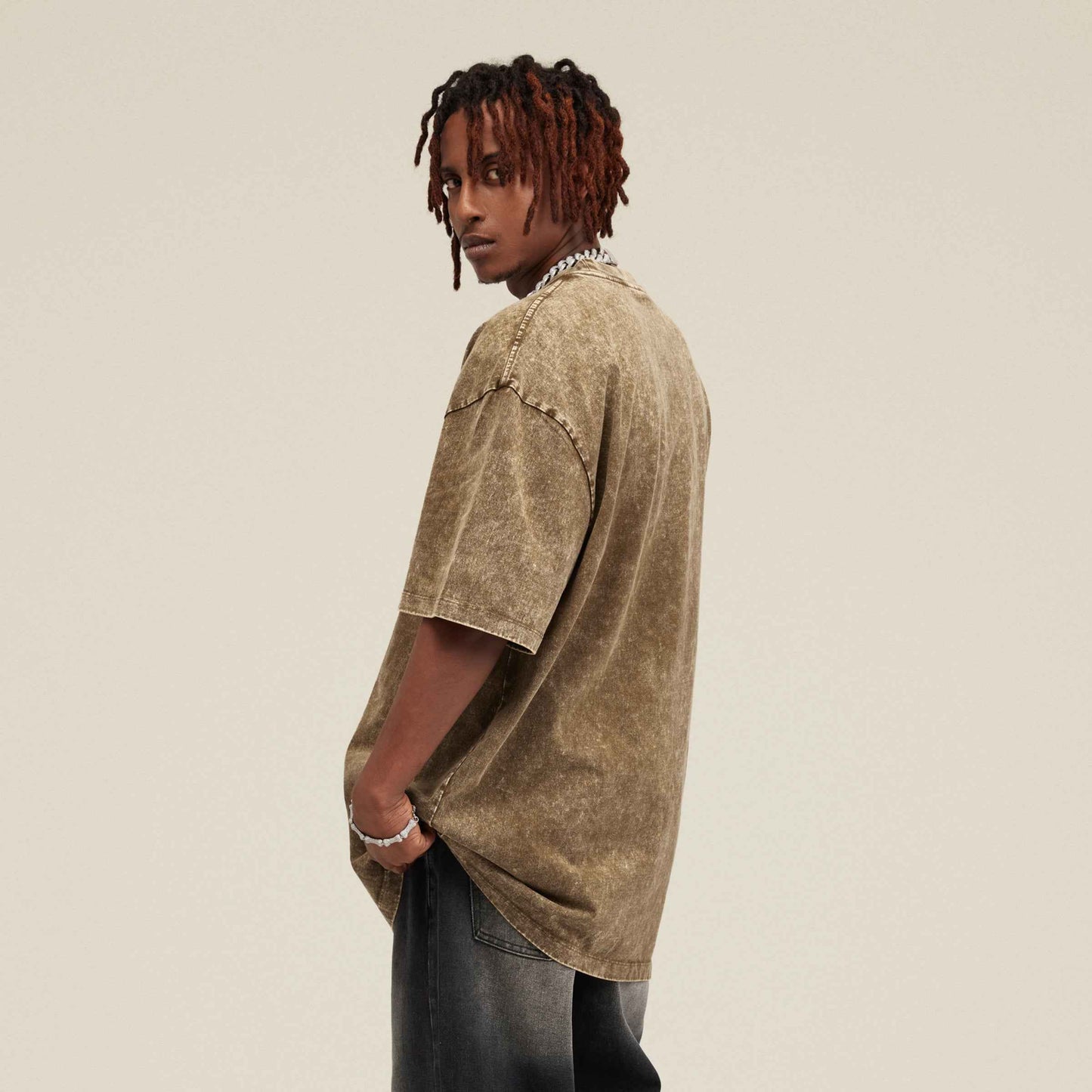 Ganesha Unisex Oversized Snow Wash T-Shirt Trendy Holiday Gift