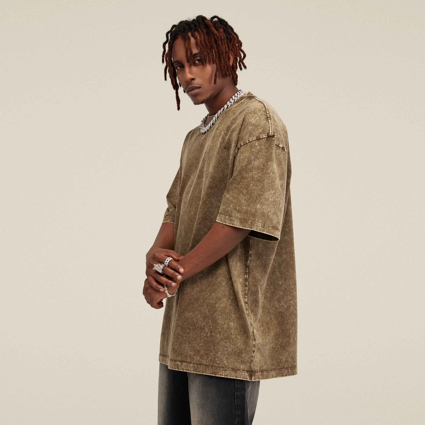 Rock Star Keep On Rock Unisex Oversized Snow Wash T-shirt