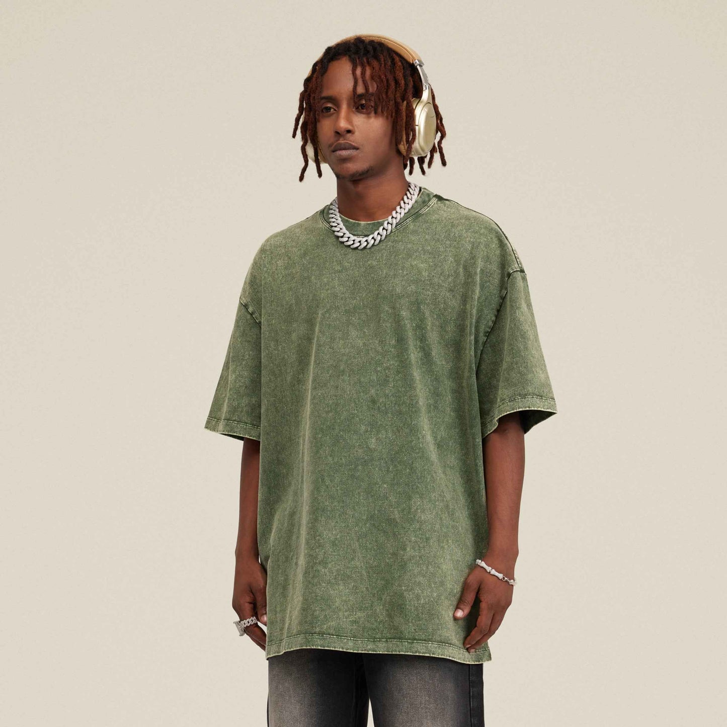 Play The Music Not The Instrument Unisex Oversized Snow Wash T-shirt