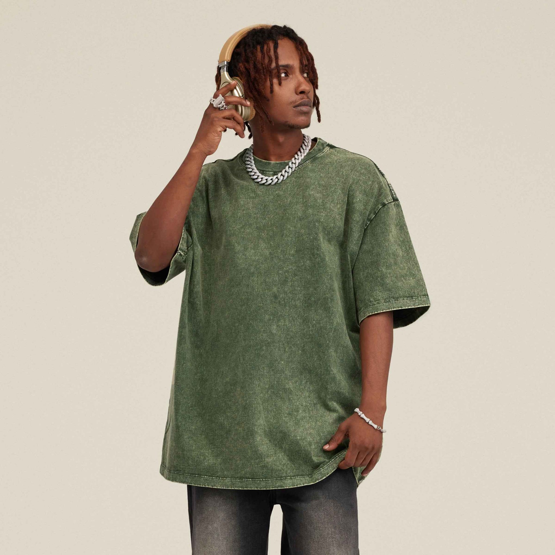 Ganesha Unisex Oversized Snow Wash T-Shirt Trendy Holiday Gift