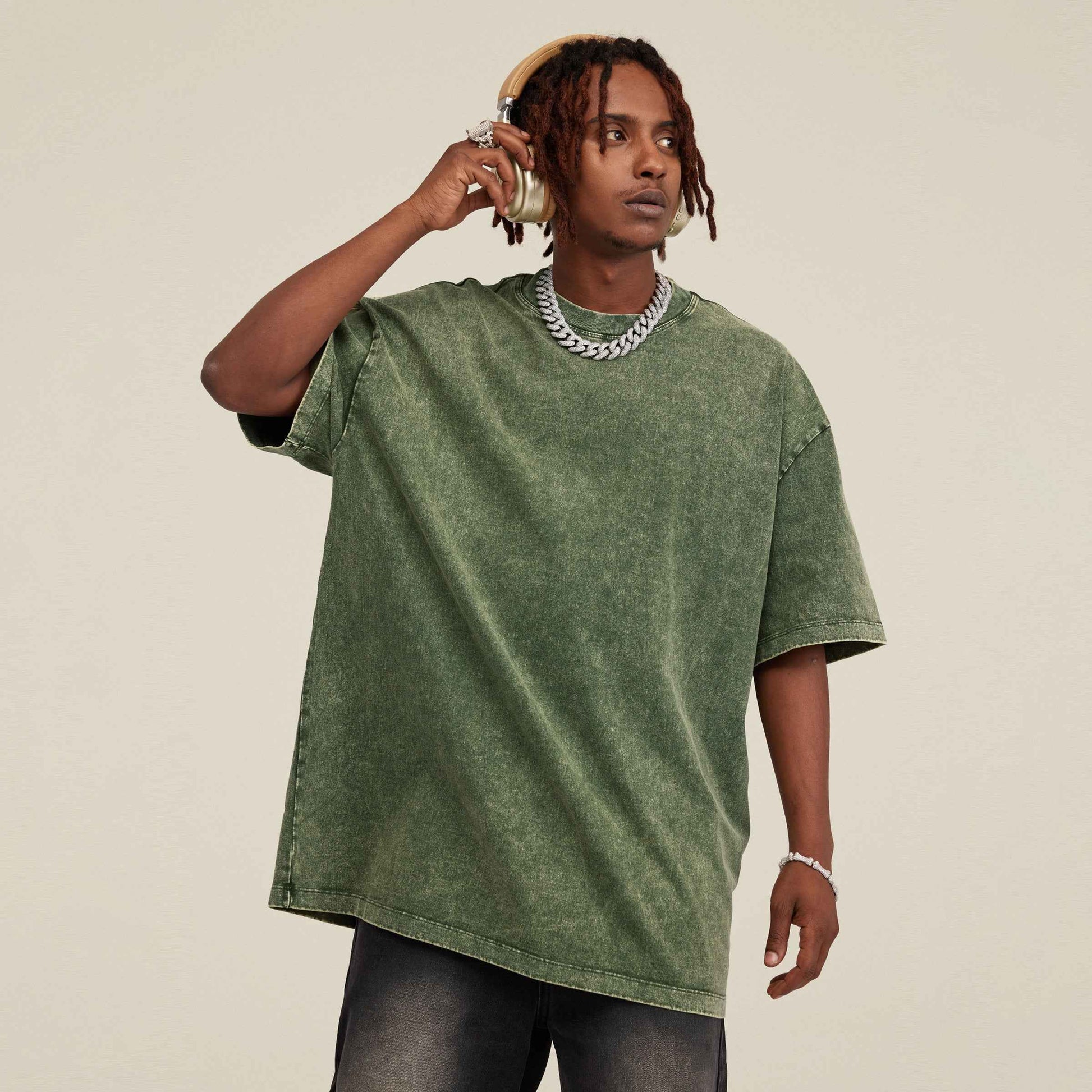 Play The Music Not The Instrument Unisex Oversized Snow Wash T-shirt