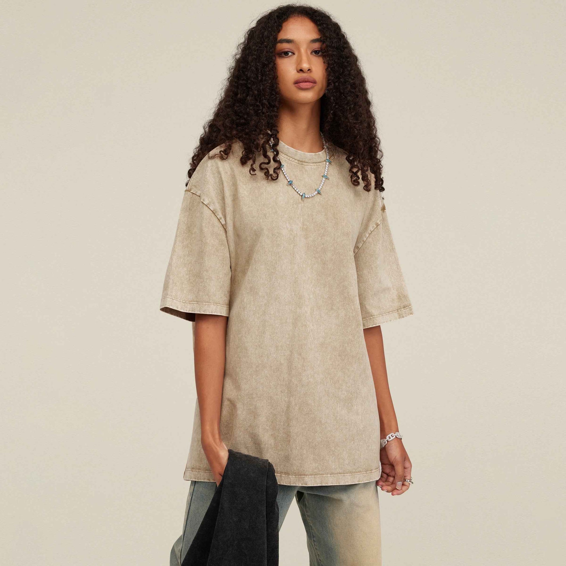 Rock Star Keep On Rock Unisex Oversized Snow Wash T-shirt