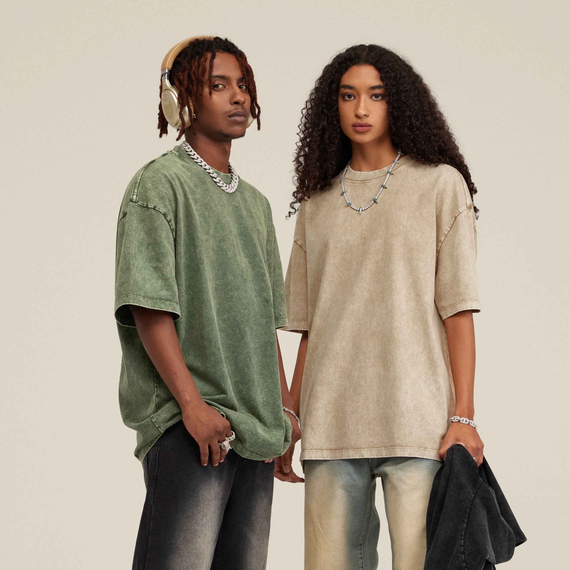 Play The Music Not The Instrument Unisex Oversized Snow Wash T-shirt