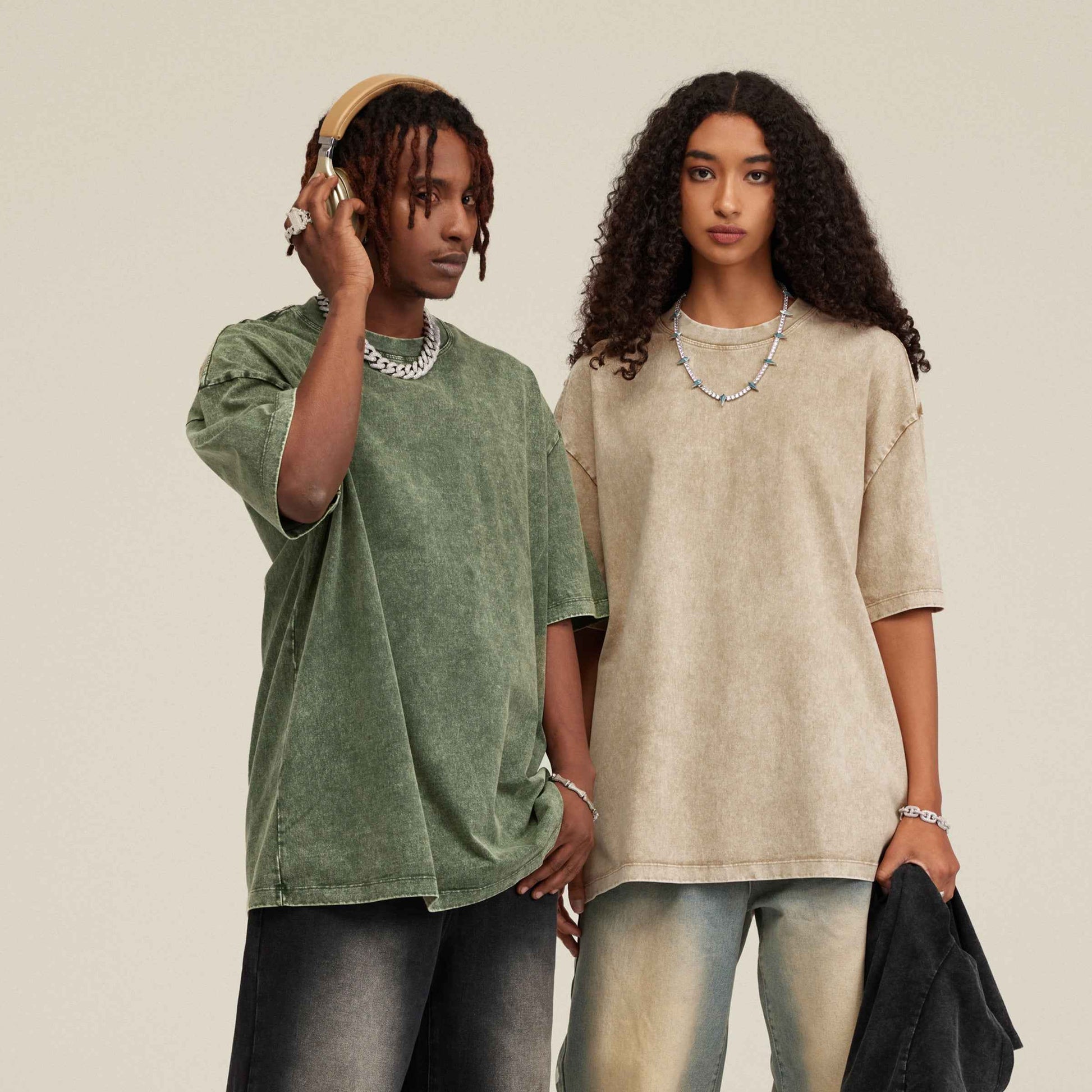 Ganesha Unisex Oversized Snow Wash T-Shirt Trendy Holiday Gift