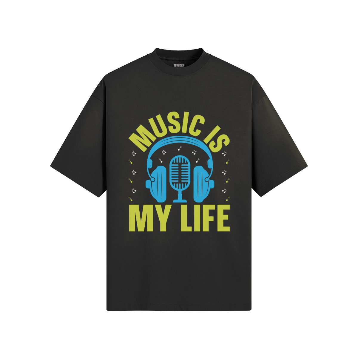 Music Is My Life  Unisex Boxy Sun Faded T-shirt
