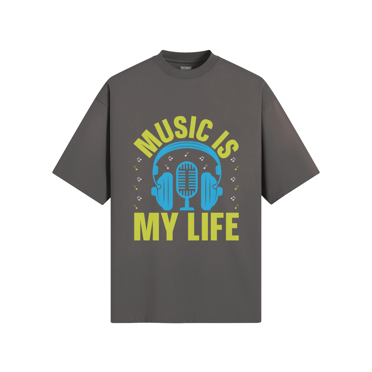 Music Is My Life  Unisex Boxy Sun Faded T-shirt