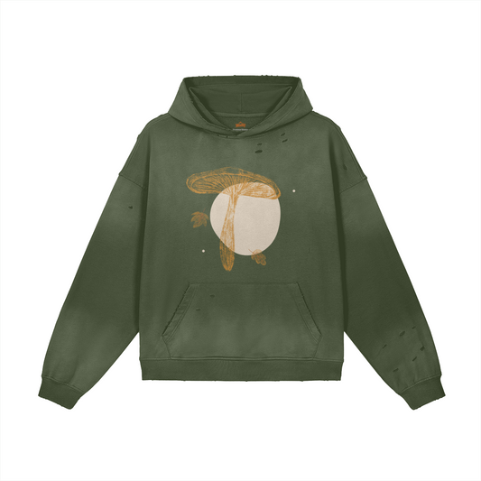 Women's Sun Faded Distressed Hoodie Earth Domination
