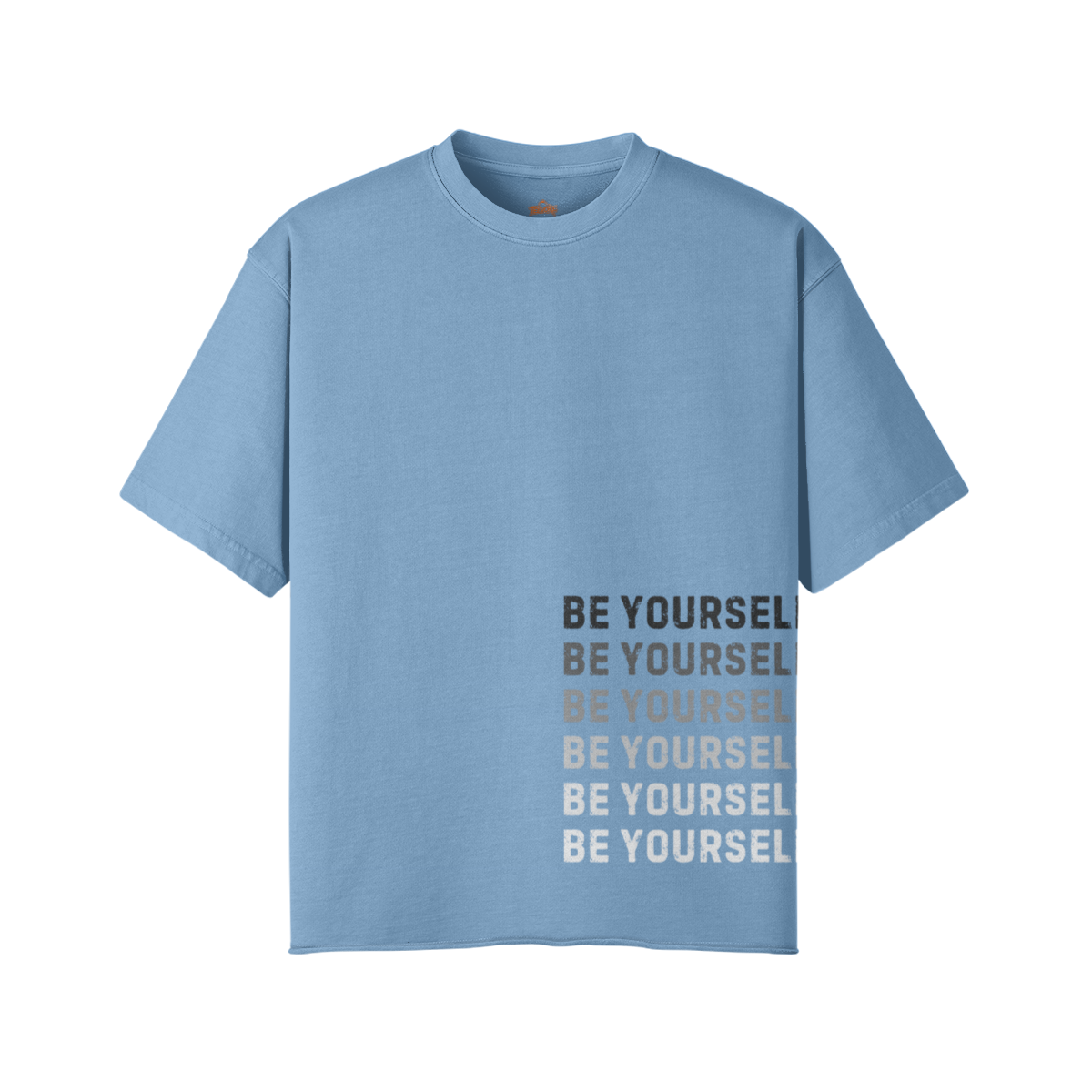 Unisex Faded Raw Hem Short Sleeves T-shirt