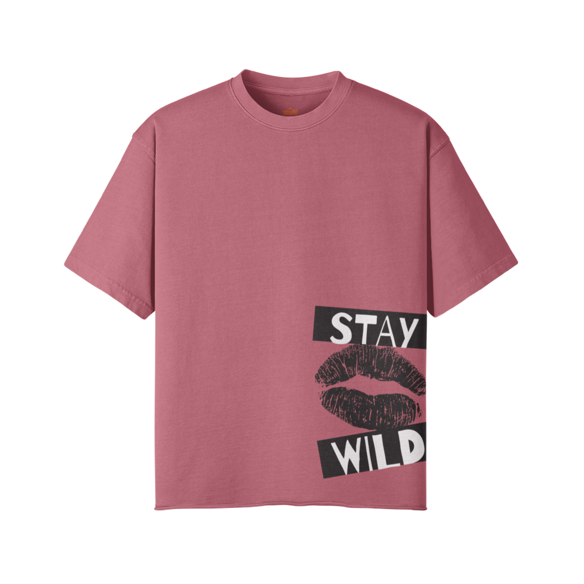 Women's Faded Raw Hem T-shirt Stay Wild