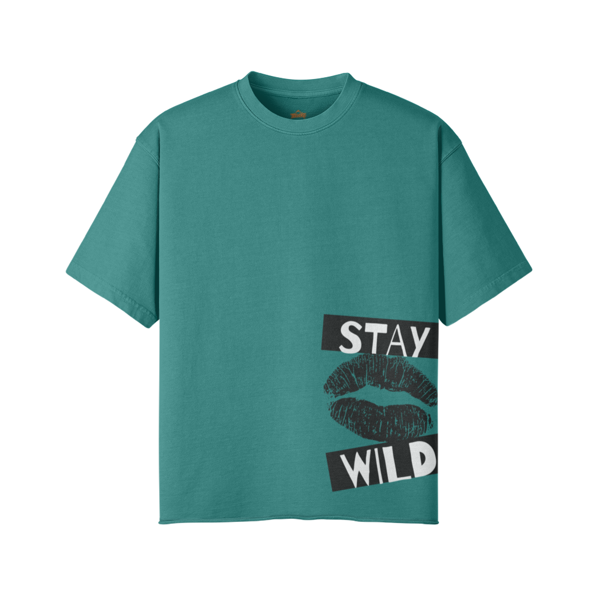 Women's Faded Raw Hem T-shirt Stay Wild