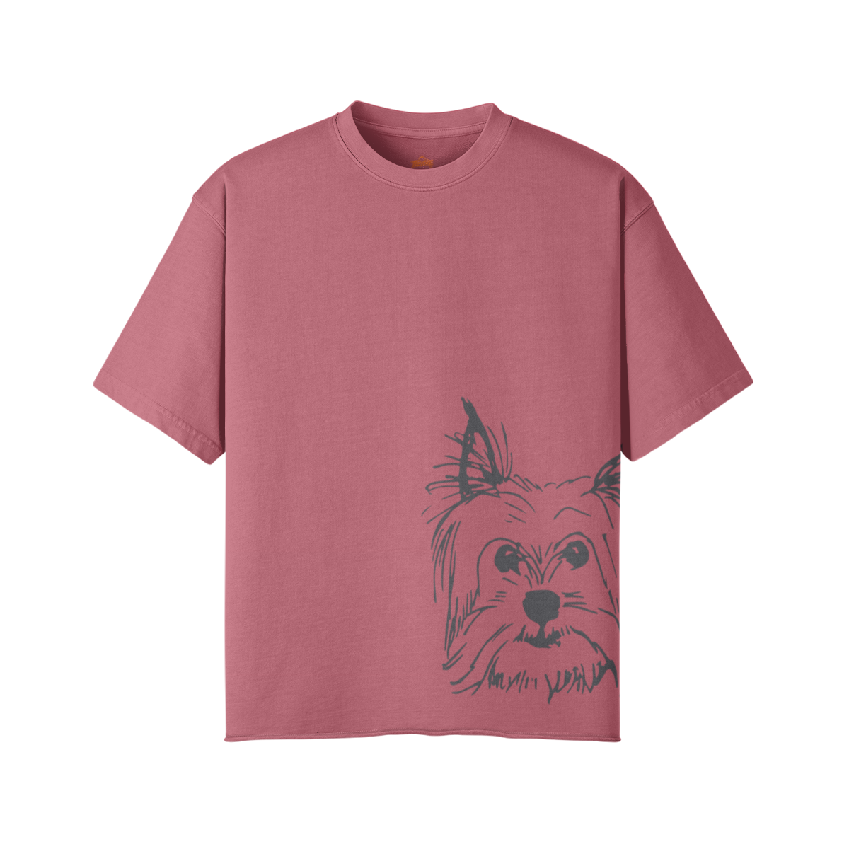 Women's Faded Raw Hem T-shirt Dog Lover Yorkie