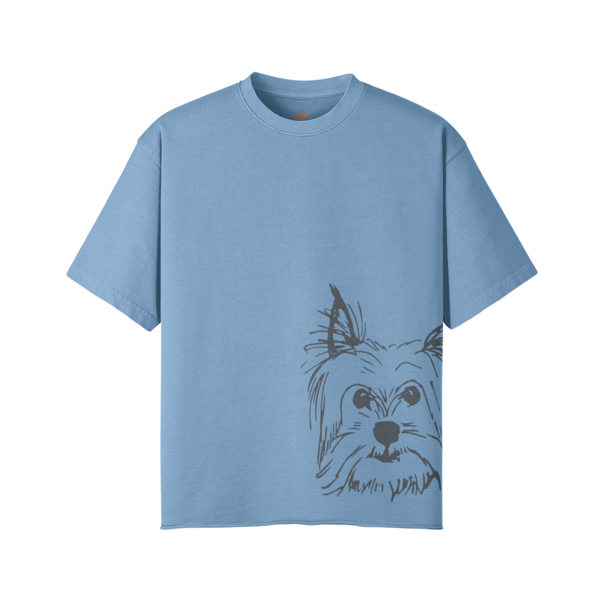Women's Faded Raw Hem T-shirt Dog Lover Yorkie