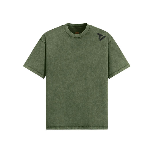 Men's Oversized Snow Wash T-Shirt - Vintage Cotton Crew Neck Tee - TeeVoke