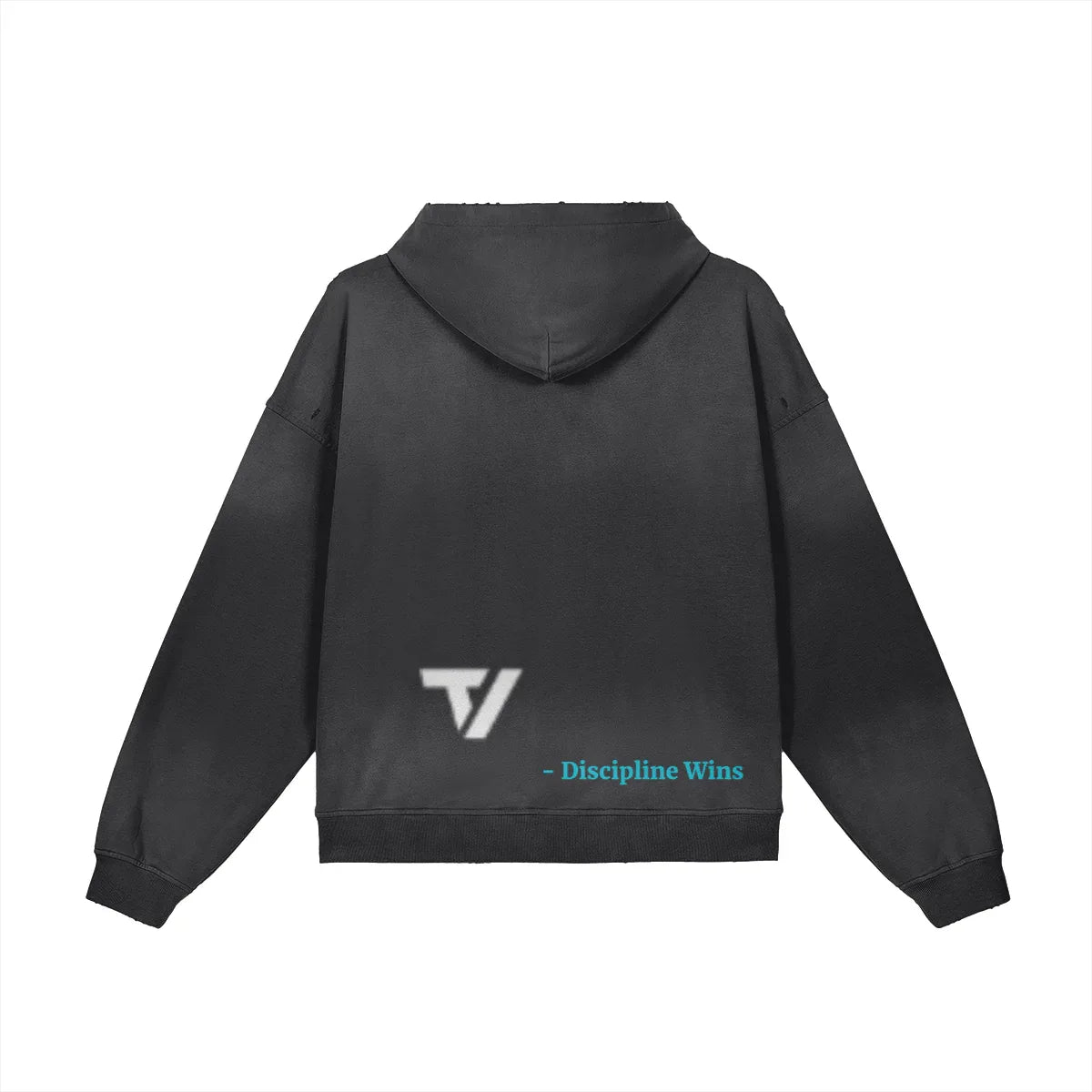 Men's Oversized Sun Faded Zip Hoodie - Distressed Grunge Style - TeeVoke