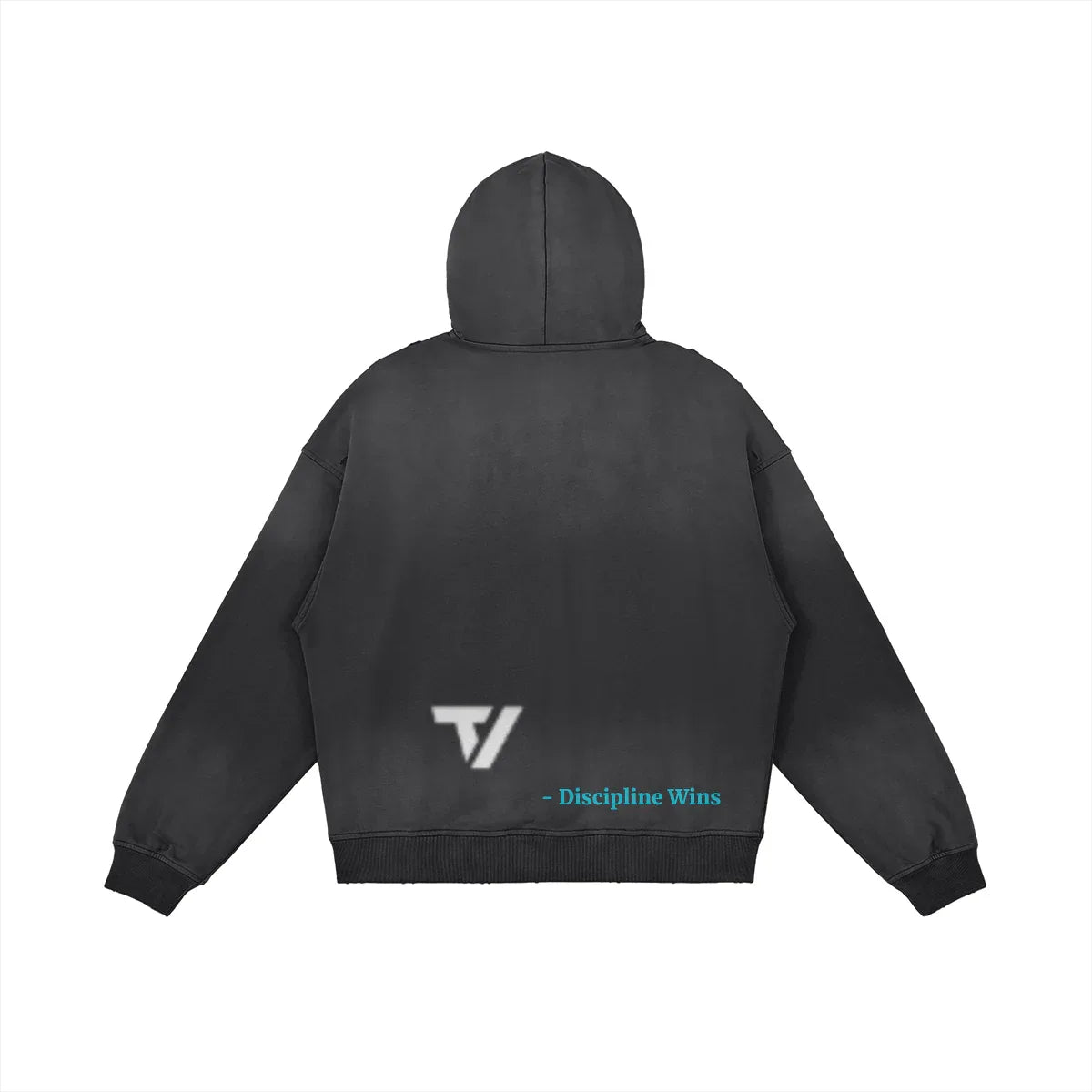 Men's Oversized Sun Faded Zip Hoodie - Distressed Grunge Style - TeeVoke