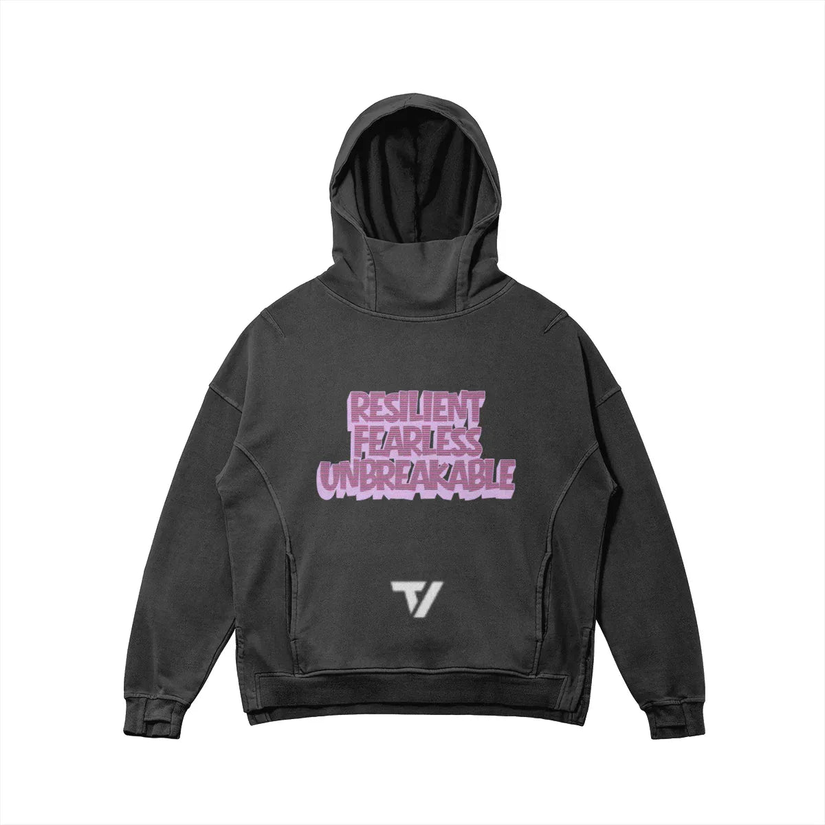 Women's Relaxed Fit Turtleneck Hoodie - Thumb Holes & Split Hem - TeeVoke